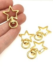 34 mm Altın  Kaplama Yıldız Kilit