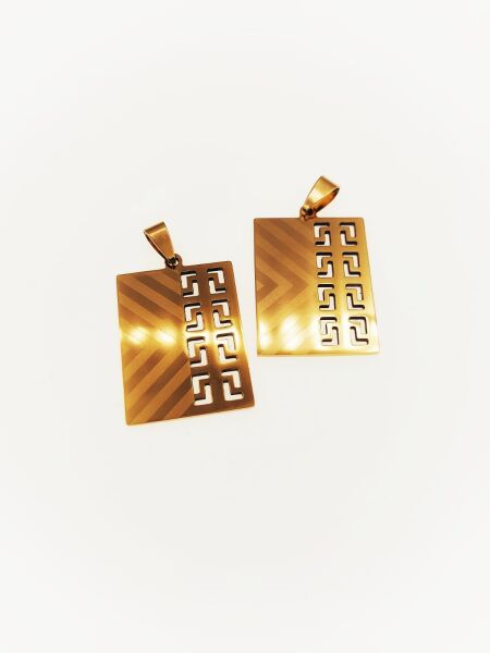 Otantik desen çelik kolye ucu