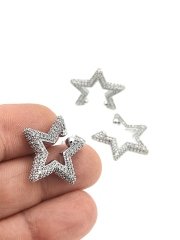 Taşlı Yıldız Kıkırdak Küpelik Rodyum