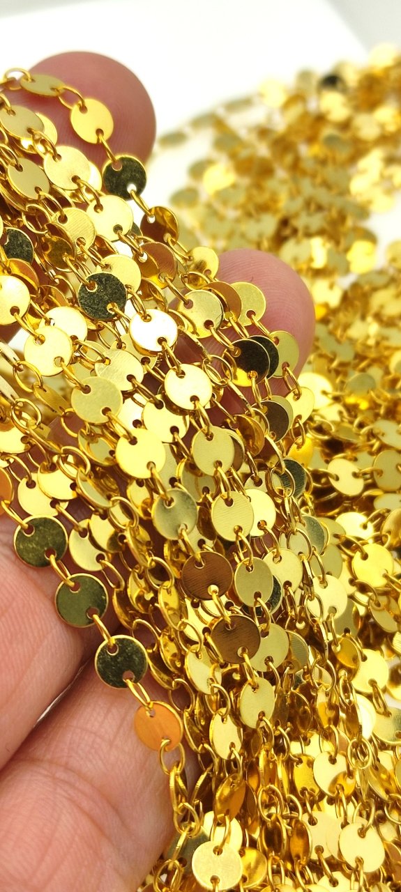 5 mm Altın Kaplama Pullu  Zincir