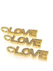 Altın Kaplama Taşlı Love Sallantı