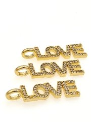 Altın Kaplama Taşlı Love Sallantı