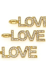 Altın Kaplama Taşlı Love Sallantı