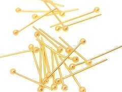 0,60 x 20 mm Altın Kaplama Top Başlı İğne