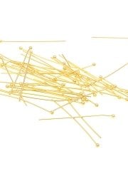 0,60 x 30 mm Altın Kaplama Top Başlı İğne