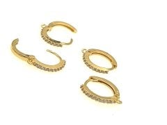 Altın Kaplama Taşlı Halka Küpelik