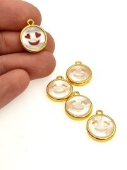 Altın Kaplama Sedef Emoji Sallantı