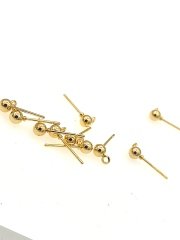 Altın Kaplama 4mm Top Küpe Çivisi