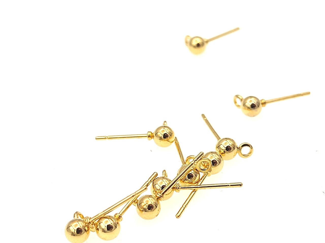 Altın Kaplama 4mm Top Küpe Çivisi