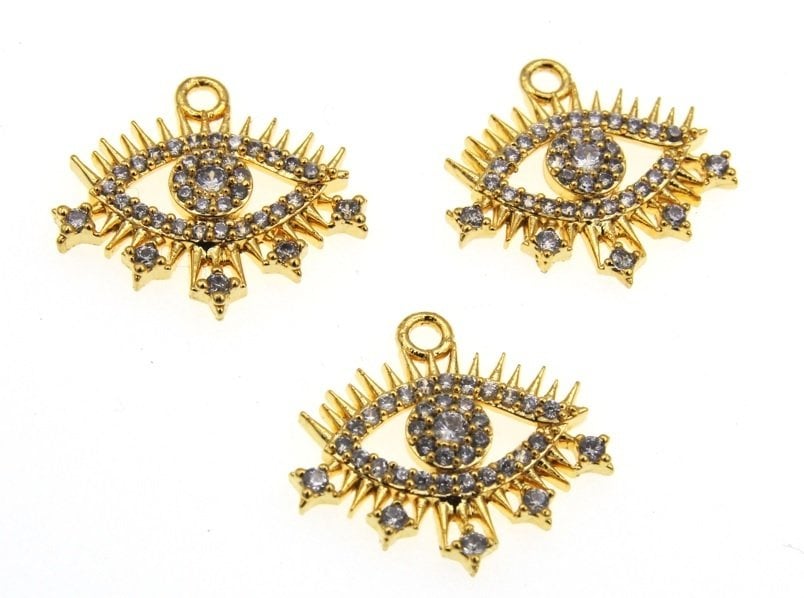 Altın Kaplama Taşlı Göz Sallantı