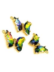 Swarowski Taşlı Altın Kaplama Kelebek Kolye Sallantı Multi Color