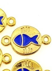 Bileklik İçin Altın Kaplama Çift Kulplu Mineli Balık