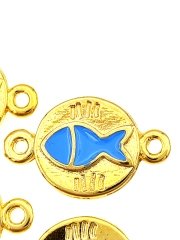 Bileklik İçin Altın Kaplama Çift Kulplu Mineli Balık