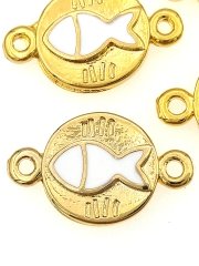 Bileklik İçin Altın Kaplama Çift Kulplu Mineli Balık