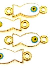 Bileklik İçin Altın Kaplama Çift Kulplu Mineli Balık