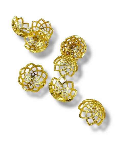 Mat Altın Kaplama 14 mm Boncuk Kapağı