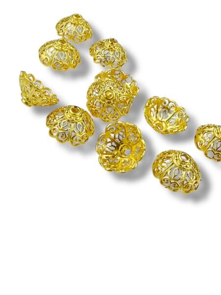 Mat Altın Kaplama 17 mm Boncuk Kapağı