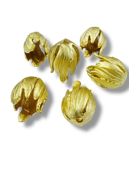 Mat Altın Kaplama 10 mm Boncuk Kapağı