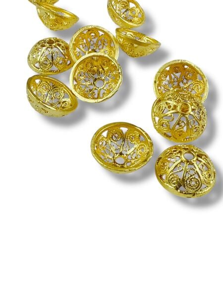 Mat Altın Kaplama 14 mm Boncuk Kapağı