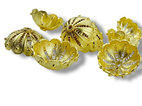 Mat Altın Kaplama 20 mm Boncuk Kapağı