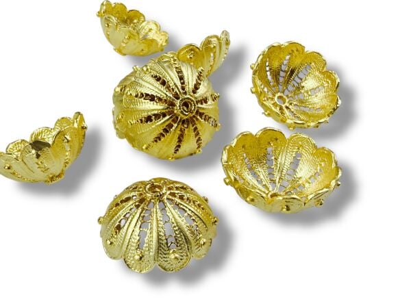 Mat Altın Kaplama 20 mm Boncuk Kapağı