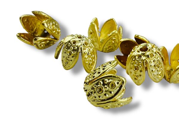 Mat Altın Kaplama 10 mm Boncuk Kapağı