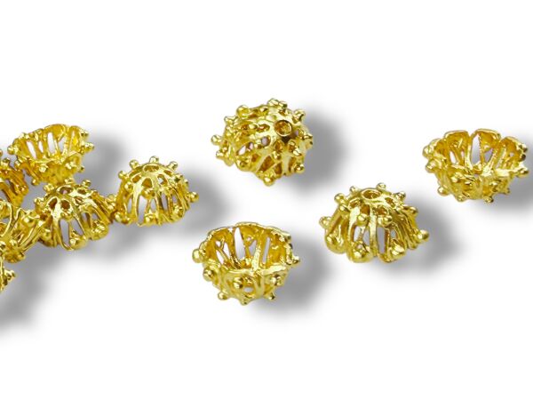 Mat Altın Kaplama 8 mm Boncuk Kapağı