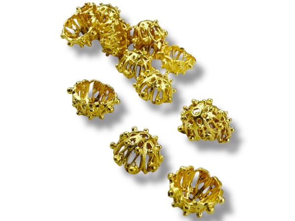 Mat Altın Kaplama 8 mm Boncuk Kapağı