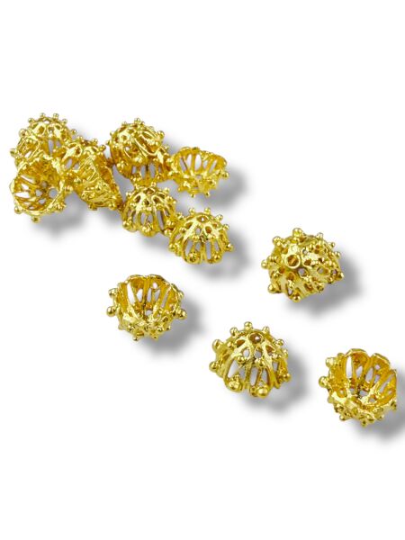 Mat Altın Kaplama 8 mm Boncuk Kapağı