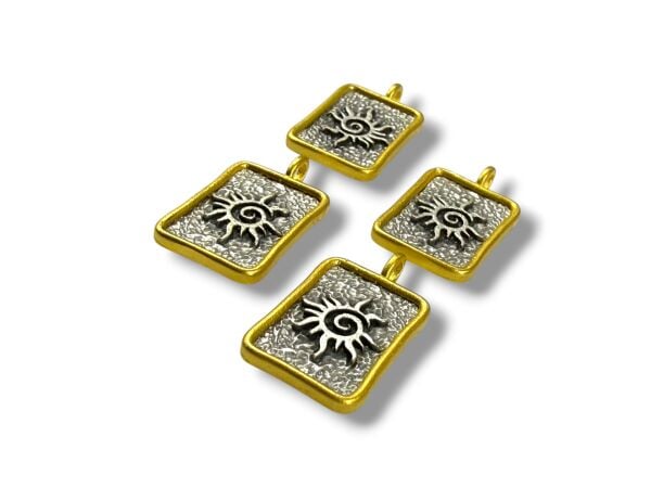 Çift Renkli Antik Sallantı - Unisex - Güneş ve Spiral