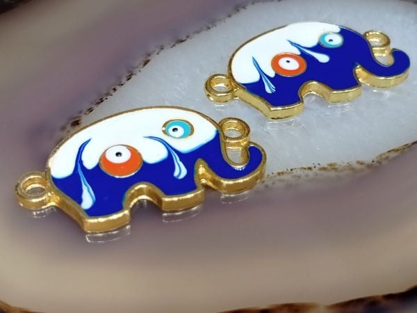 Lacivert Mineli Fil Bileklik Ara Malzemesi Parlak Lak Kaplama