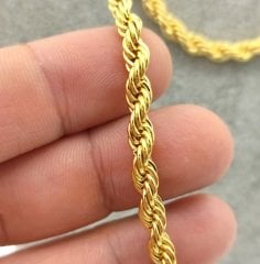 5 mm Altın Kaplama Halat Zincir