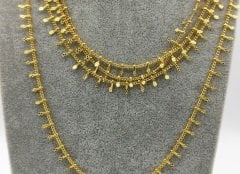 1,5 mm Altın Kaplama Presli Zincir