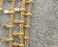 1,5 mm Altın Kaplama Presli Zincir