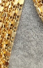 3 mm Altın Kaplama Pullu Zincir